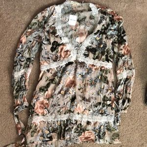 Free People floral silk dress
